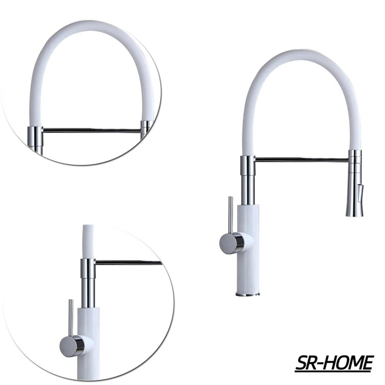 SRHOME Faucet Pot Filler 360 Degree Dual Function Single Handle Sleek PullDown Kitchen Faucet